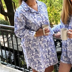 Toile PJ Nightshirt and shorts- Exclusive to Forget Me Not Dallas